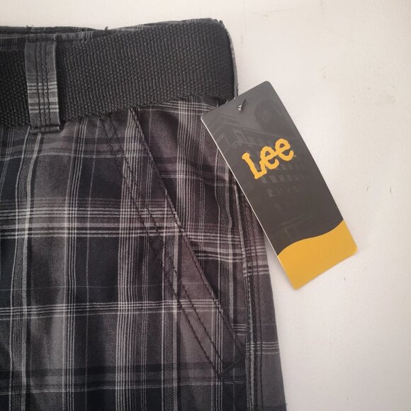 NWT Lee Men's Size 38 Waist Grey & Black 100% Cotton Plaid Shorts - Picture 4 of 11